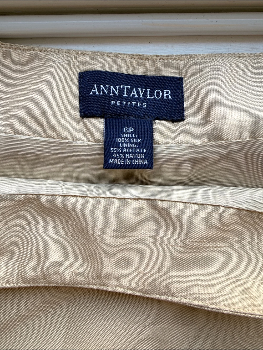 Ann Taylor Petites Beige 100% Silk Skirt